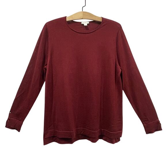 J. Jill Washable Lightweight 100% Merino Wool Double Cuff Sweater Size Medium - Picture 1 of 6